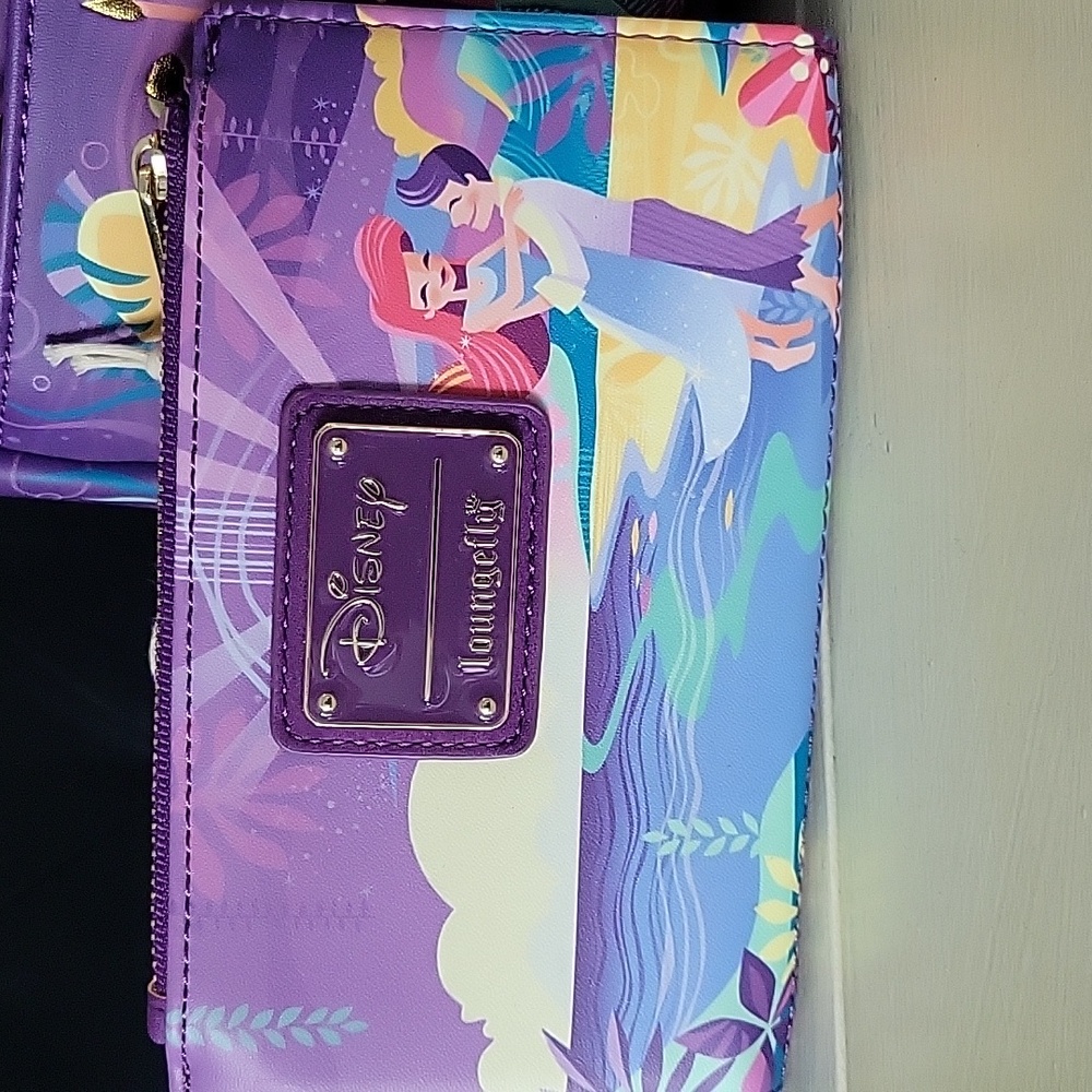Loungefly Disney Little Mermaid Ariel Castle Mini Backpack AND wallet - Picture 6 of 9